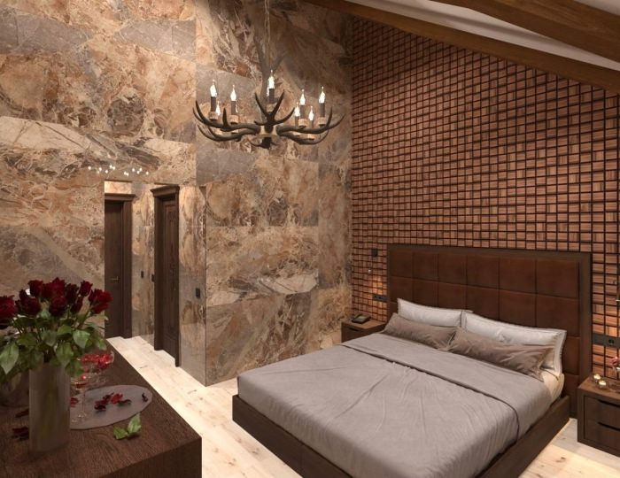 Номер делюкс с 1 двуспальной кроватью, балконом и видом на горы - Отель Stellar Collection Chalet / Стеллар Коллекшн Шале