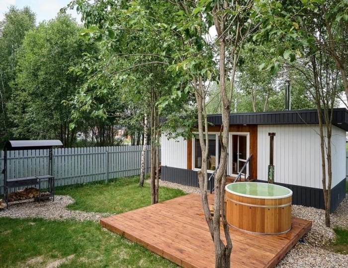 Коттедж Дом Point 486 Медовый с баней и чаном / Поинт Истра