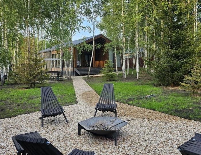 Коттедж «Пaноpaмный дом в хвойнoм лесу с сaуной» Ступино