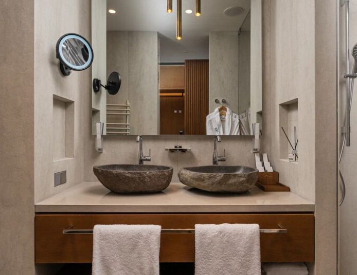 делюкс с видом на горы и раздельными кроватями - База отдыха «Манжерок 5 звезд» Манжерок